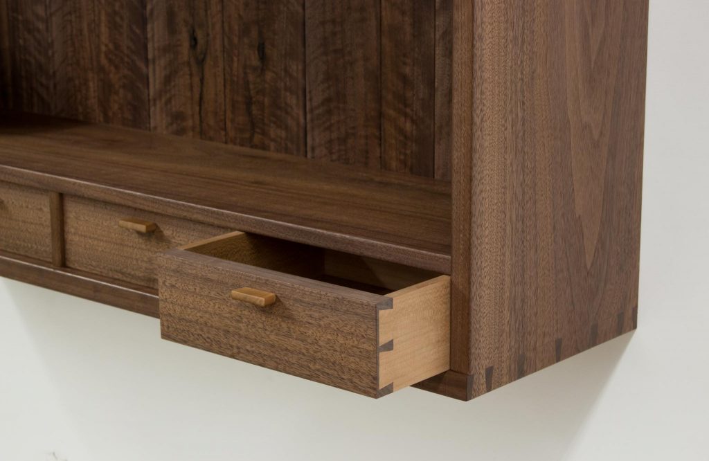 walnut dovetailed wall cab