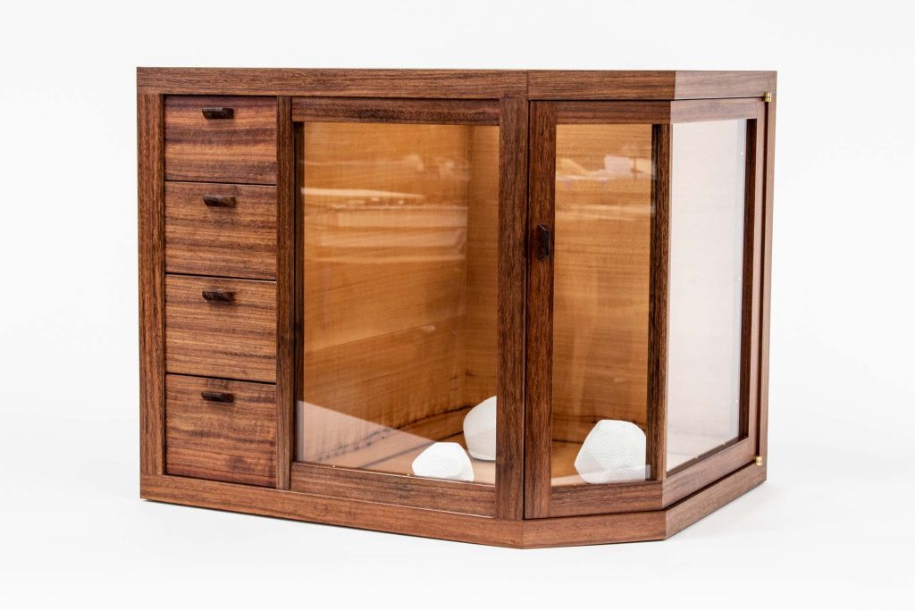 Irber granadillo glass cabinet