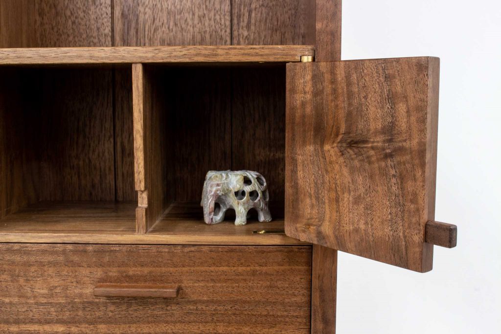 Tran walnut kumiko wall cabinet